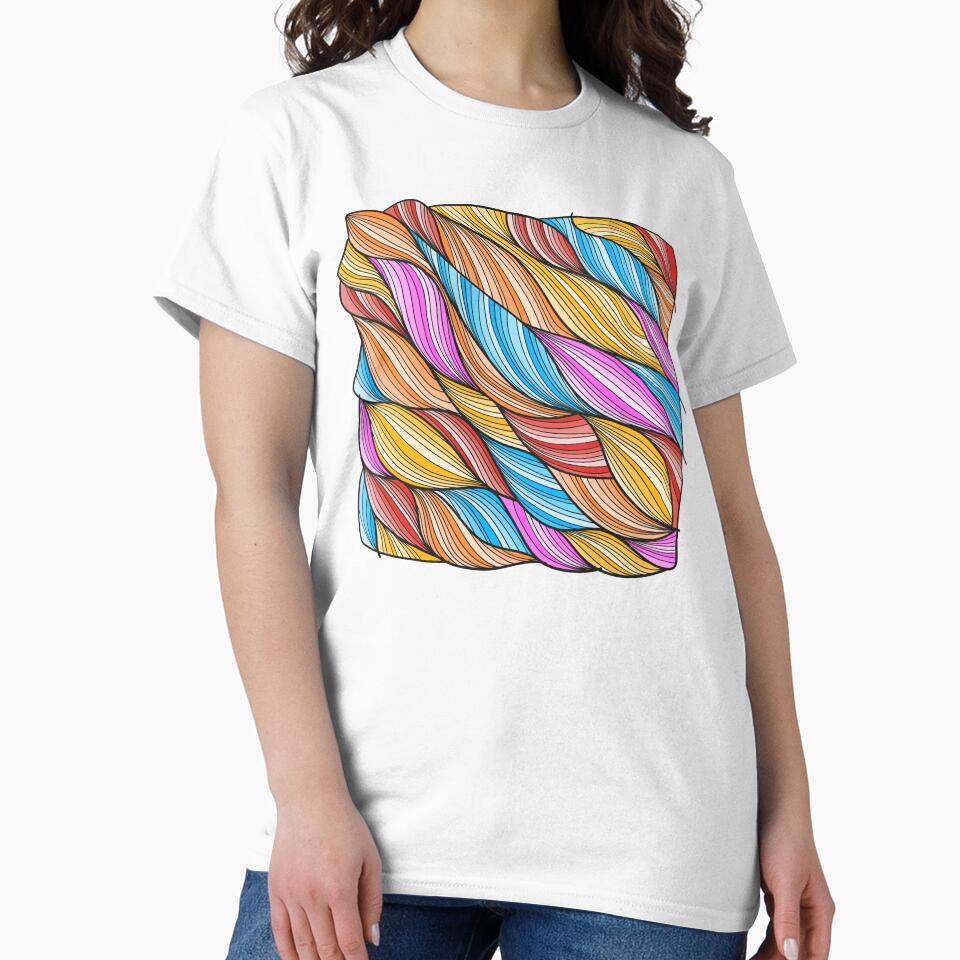 Colorful Curved Lines Hair by MintaApparel
