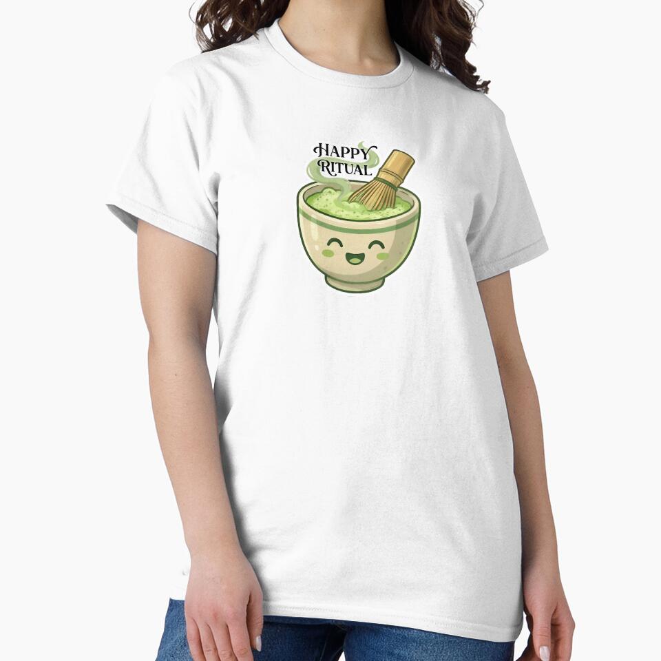 Happy MATCHA Ritual Cute Japanese Green Tea Bowl by SarashiArt