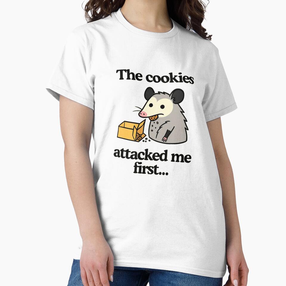 Funny Opossum The Cookies Attacked Me First Cute Animal Art by JossDesign15