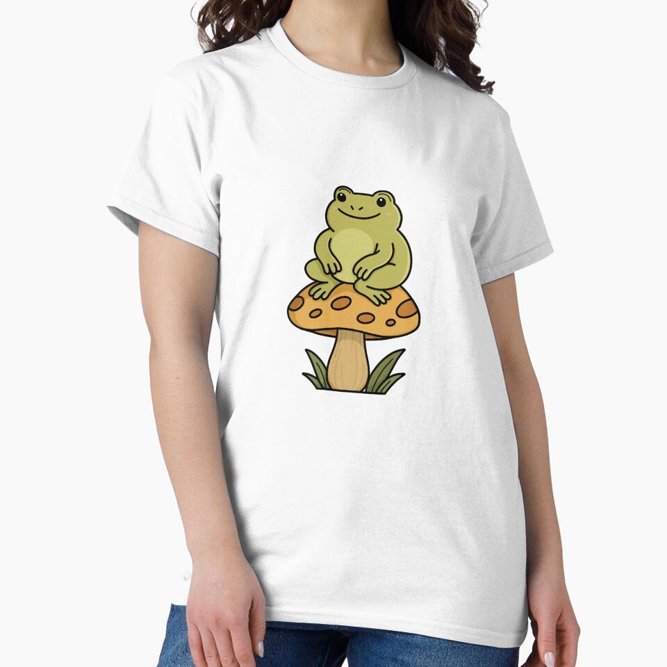 Frog on a Mushroom by Hillow Illustration