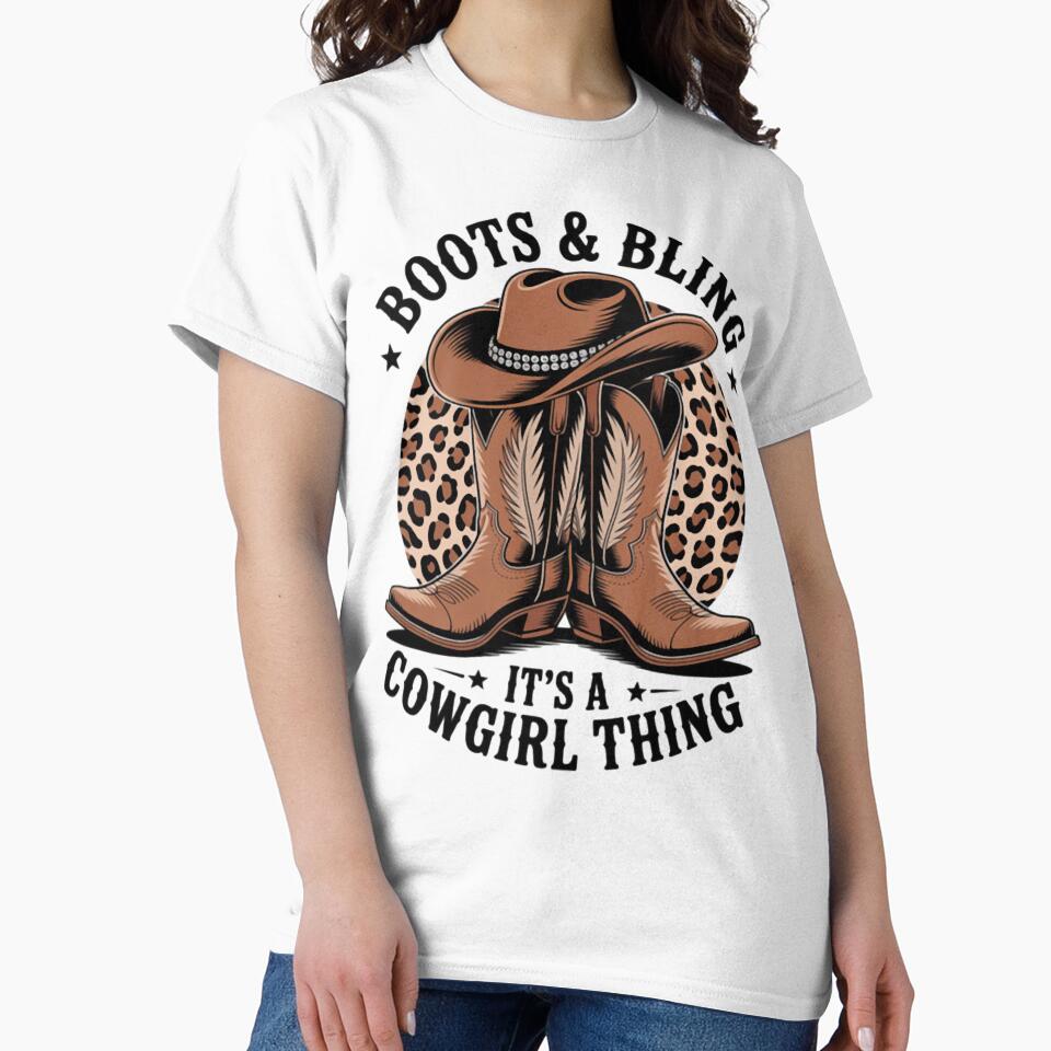Stylish Western Boots with Cowgirl hat and Bling Accent by Ikwalima