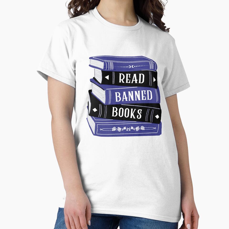 Read Banned Books Book Stack / Pile Blue by Taiga-Design