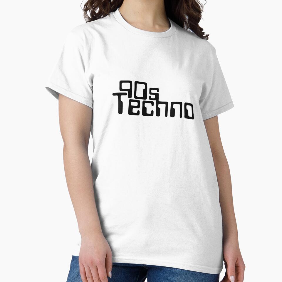 90s Techno Electronic Underground Music (Black) by MusicMerchLab