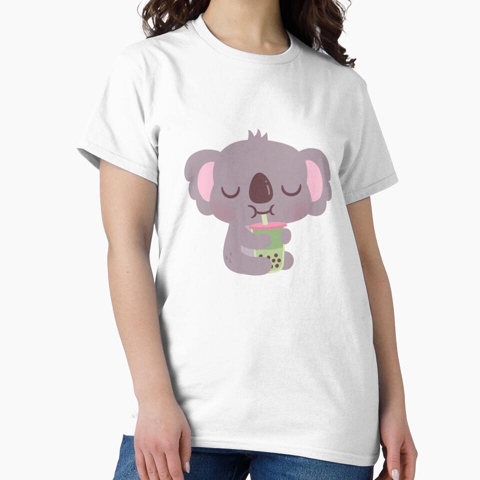 Cute Koala Drinks Matcha Boba Tea by rustydoodle