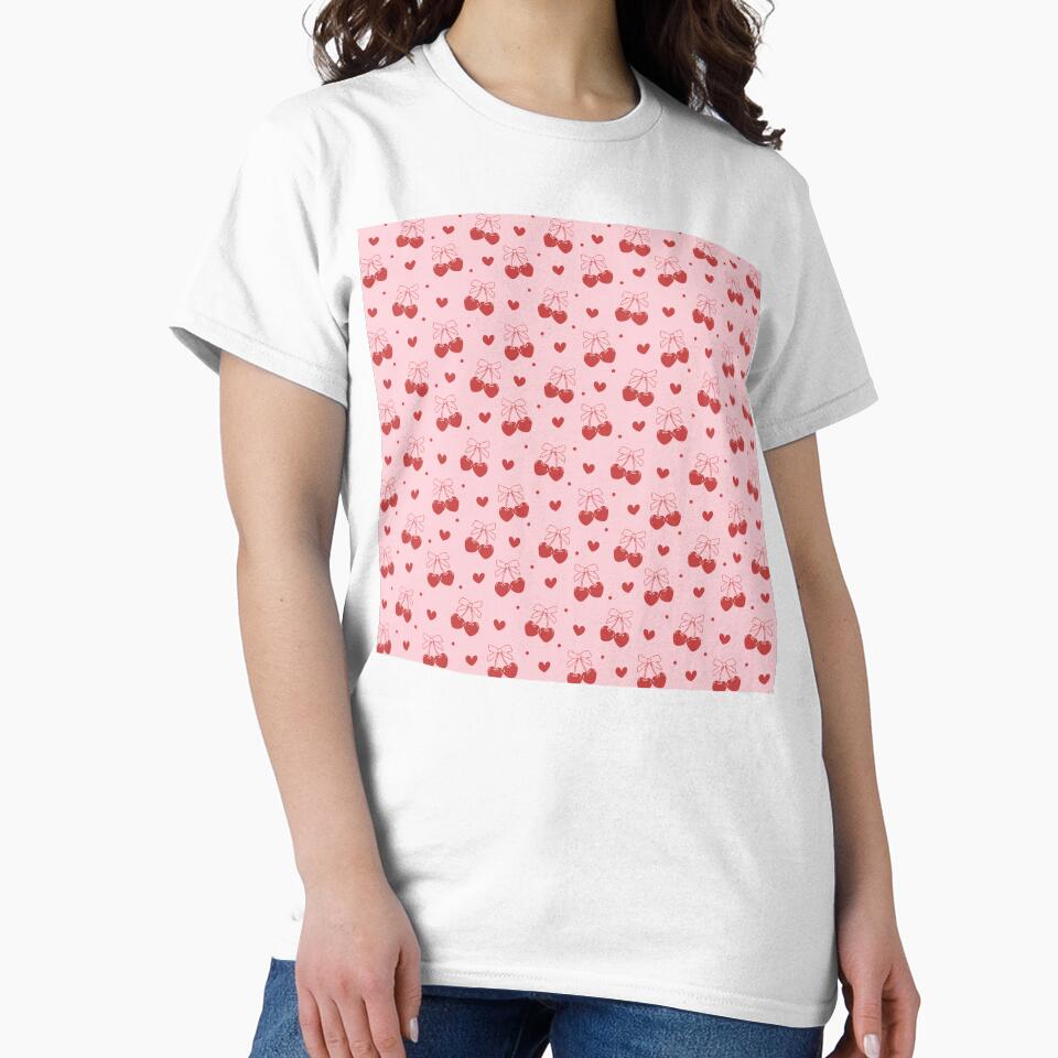 Kitsch Red Cherries & Hearts – Cute Retro Pattern by smeraldosecrets