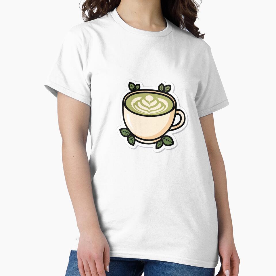 Matcha Latte Aesthetic Sticker — Cozy Cafe Lover Gift Decal for Tumbler and Laptop by Stick_It_With_Love