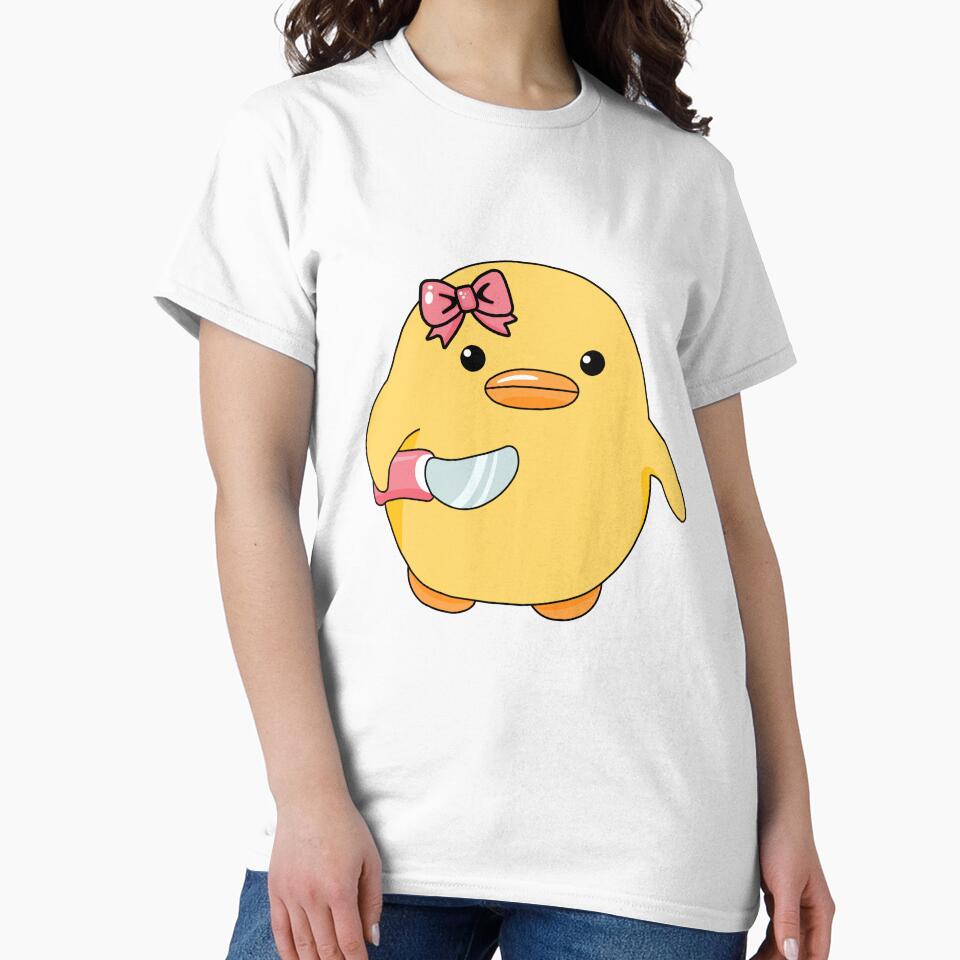 Angry little duckling with a knife and hair bow by SamyraPereira
