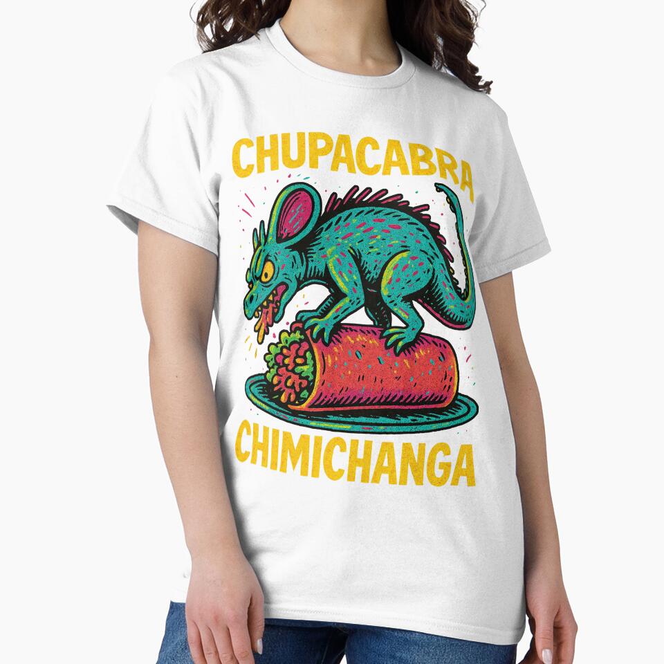 Chupacabra Chimichanga – Funny Cryptid Mexican Food Mashup Design by Victor Shadehorn