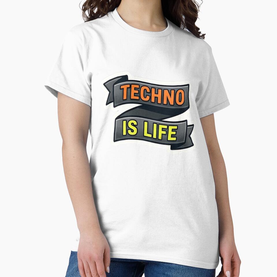Techno Is Life Ribbon Banner - Rave Culture Quote by PixelsTelas