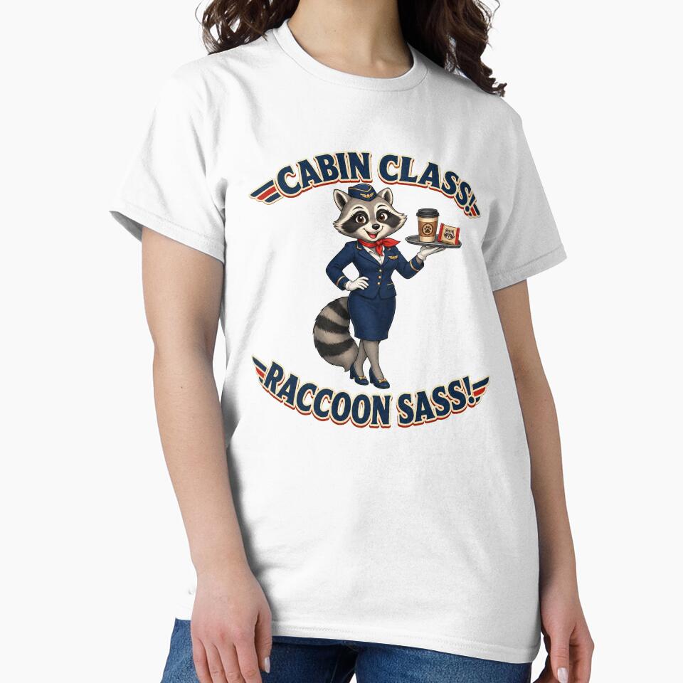 Funny Raccoon Flight Attendant Cabin Class Design by Kolibra