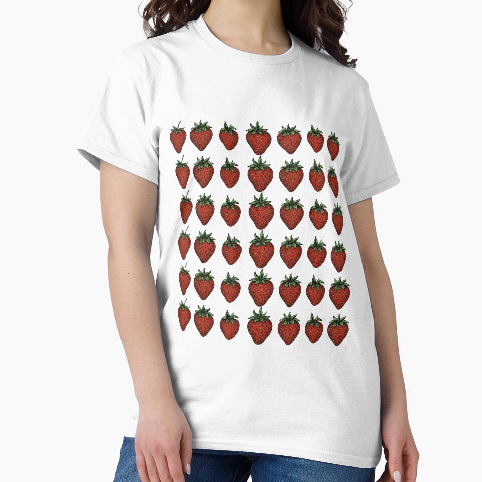 Vintage Strawberry Pattern – Hand-Drawn Retro Fruit Illustration by JERUK POPSICLE