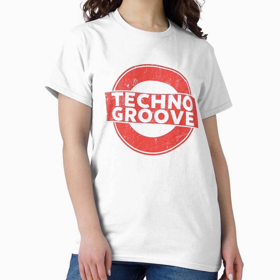 Techno Groove Sticker – Minimal Tech Underground Design by |TRSSHOP|