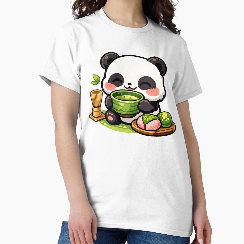 Kawaii Panda Matcha Tea Ceremony Sticker | Cute Japanese Tea Time Anime Vector Design by kawaii animal store (in Japan)