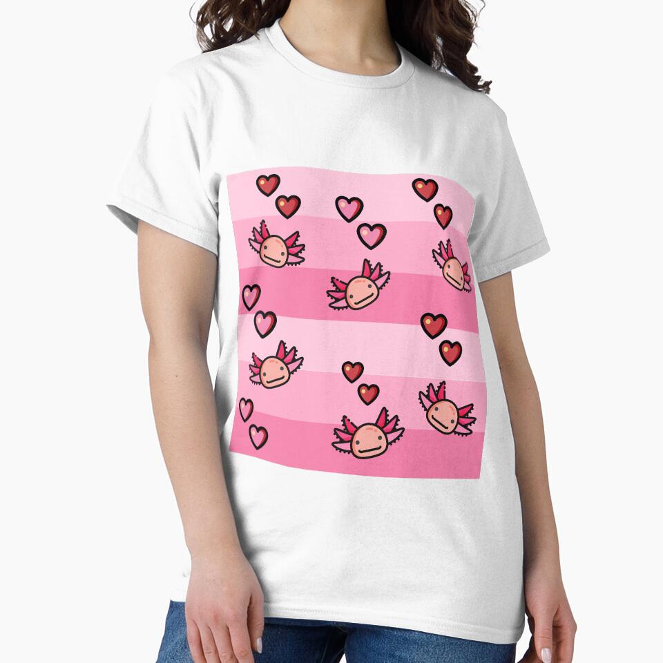 Pink Fever Axolotl Love Tapestry by wasabileaf