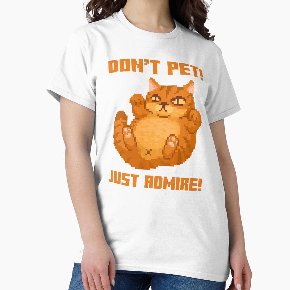 Chunky Orange Pixel Art Cat – Don’t Pet Just Admire! by PixelDrukiPL