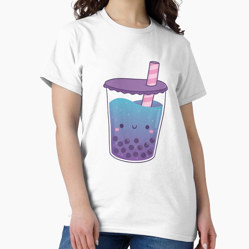 Cute Galaxy Butterfly Pea Flower Boba Tea Doodle by rustydoodle