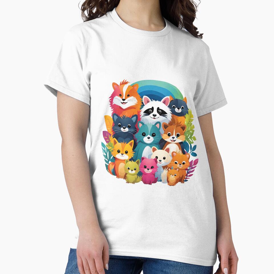 Raccoon And Street Cat T-Shirt by Uday24