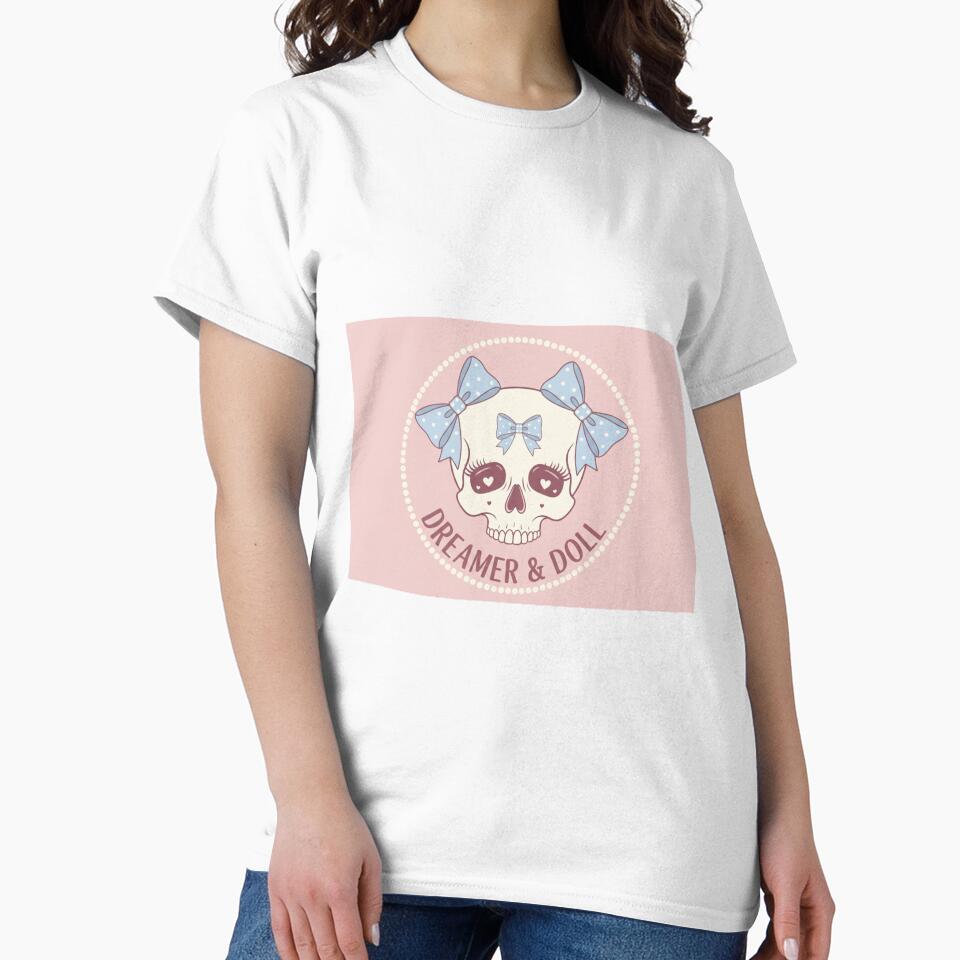 Soft Coquette Aesthetic Skull with Pastel Bows - Cute Girly Goth Art by CuteDesignOnly