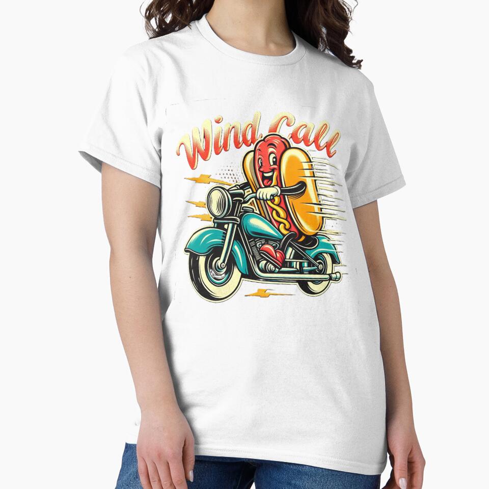 Wind Call: Hotdog Motorcycle Rider Retro Vintage Cartoon by Zoo-Moo