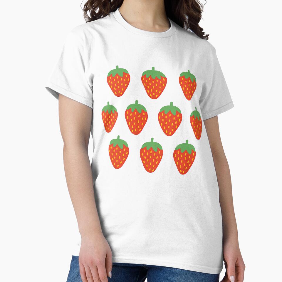 Cute Strawberry Fruit Pattern Illustration by ArtfulWeave