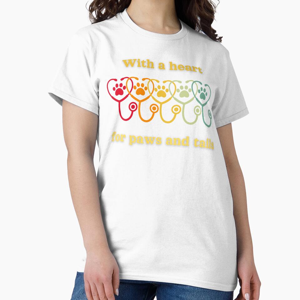 With a heart for paws and tails,  the perfect t-shirt for animal lovers who adore their furry friends by FelkMariShop