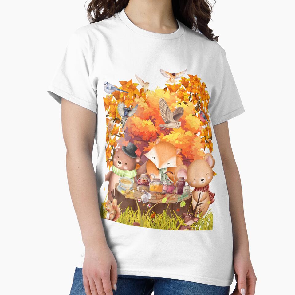 Woodland Animals Cozy Autumn Picnic by Cherry Peony
