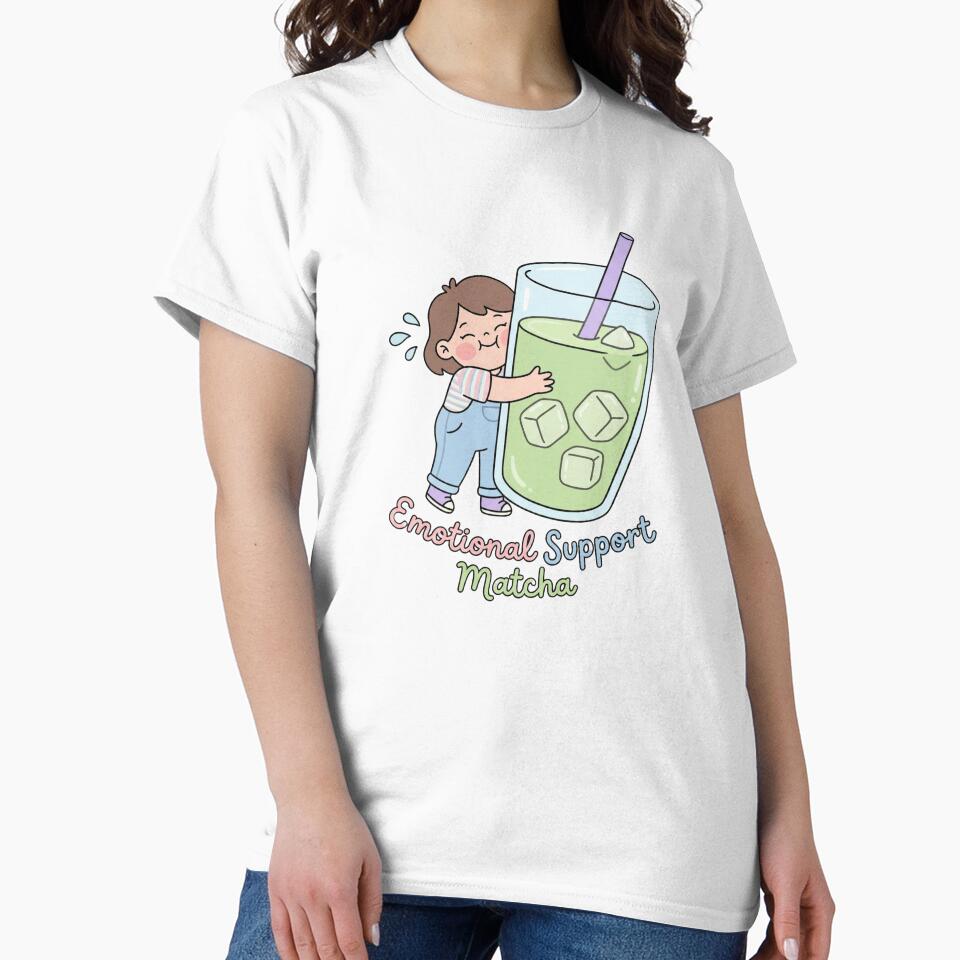 Emotional Support Matcha – Cute Cozy Matcha Lover Sticker, Comfort Drink Illustration by MuseAI
