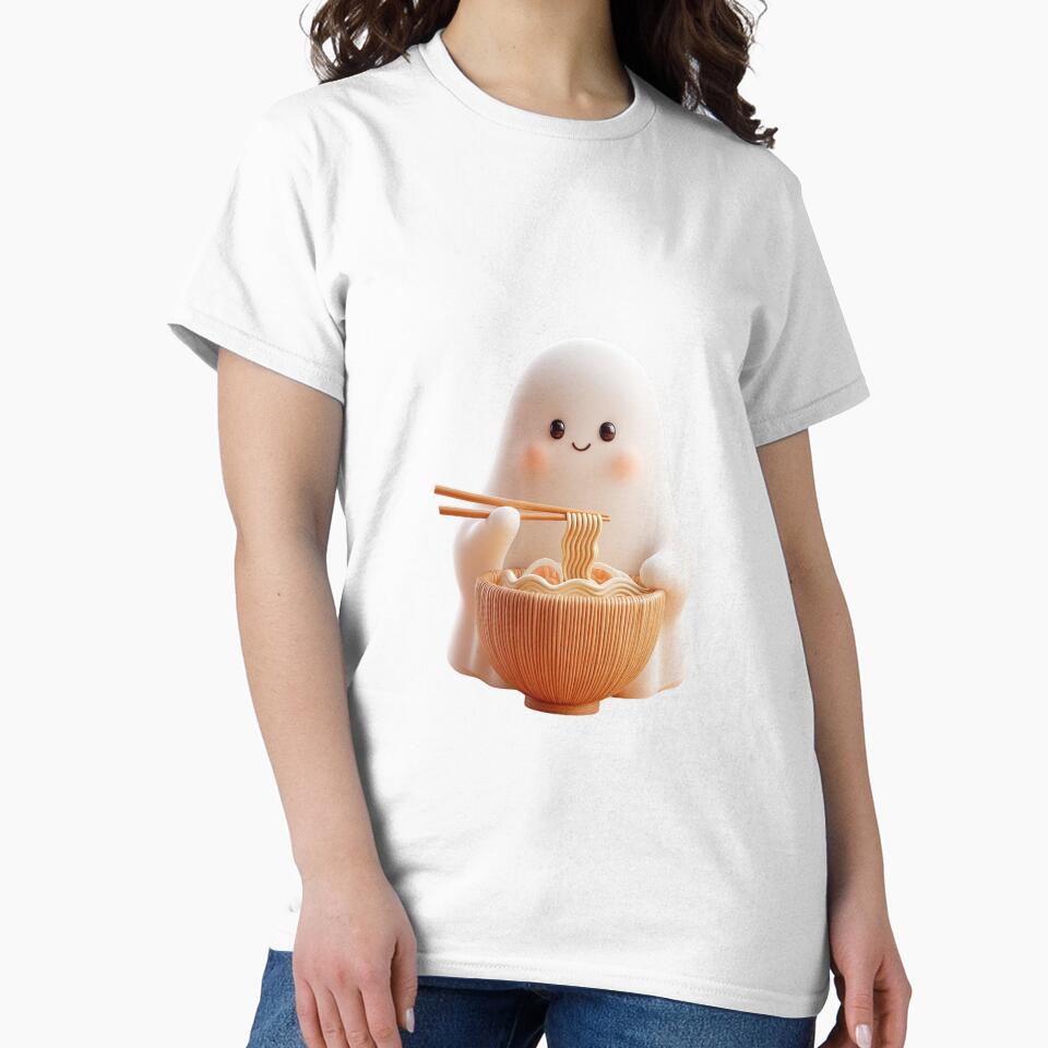 Cute Ghosts, Ghost Eating Ramen in Hoodie by ManchupornM