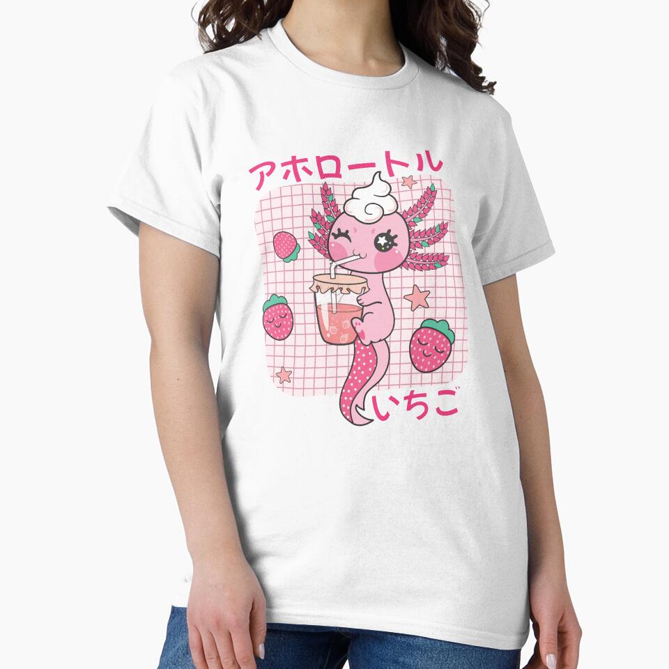 Axolotl Drinking Strawberry Smoothie - Pink Axolotl Colour In Japanese Manga Style by Abhishek Goldar