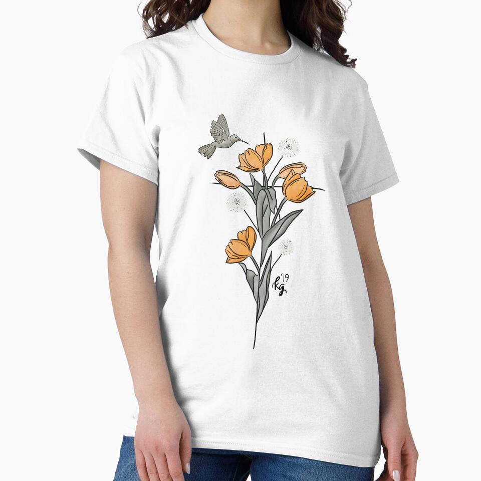 Floral Hummingbird Cross by irish.kate art
