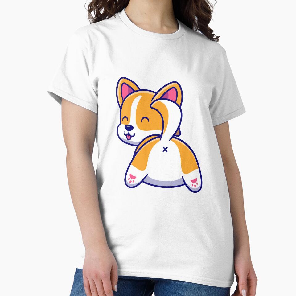 Cute Corgi Butt Sploot Kawaii Dog Illustration by sdbienv