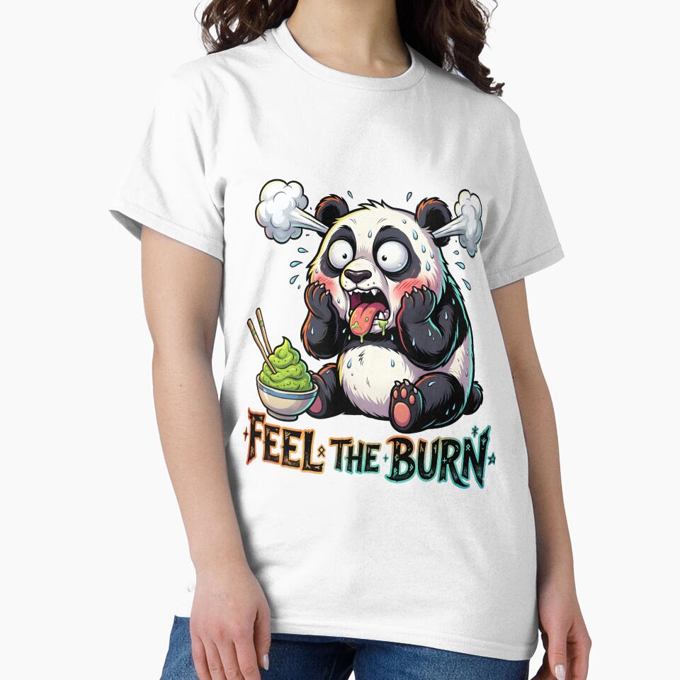 Funny Wasabi Panda Spicy Reaction - Feel The Burn Kawaii Food Pun by The Grumpy Pet Club