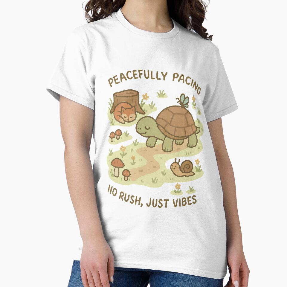 Peacefully Pacing No Rush Just Vibes | Cute Slow Living Animal Design by inkoutninja