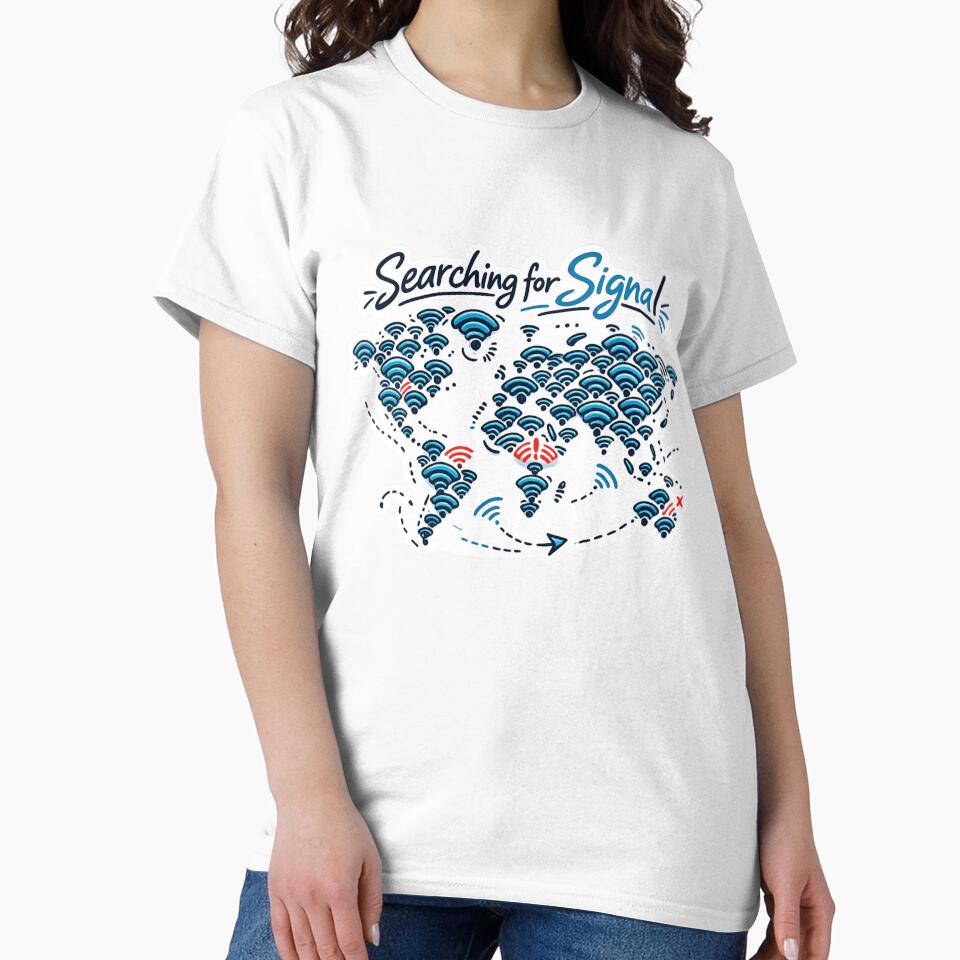 Searching for Signal Funny WiFi Remote Work Digital Nomad Design by ZYNORAworld
