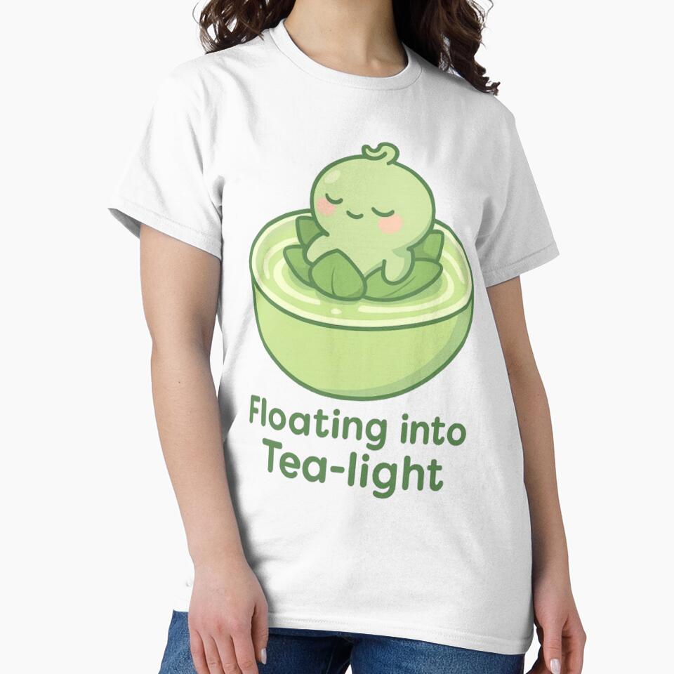Cute Matcha Leaf Character in Teacup – Calming Tea Aesthetic Gift for Plant Lovers by kakaworld