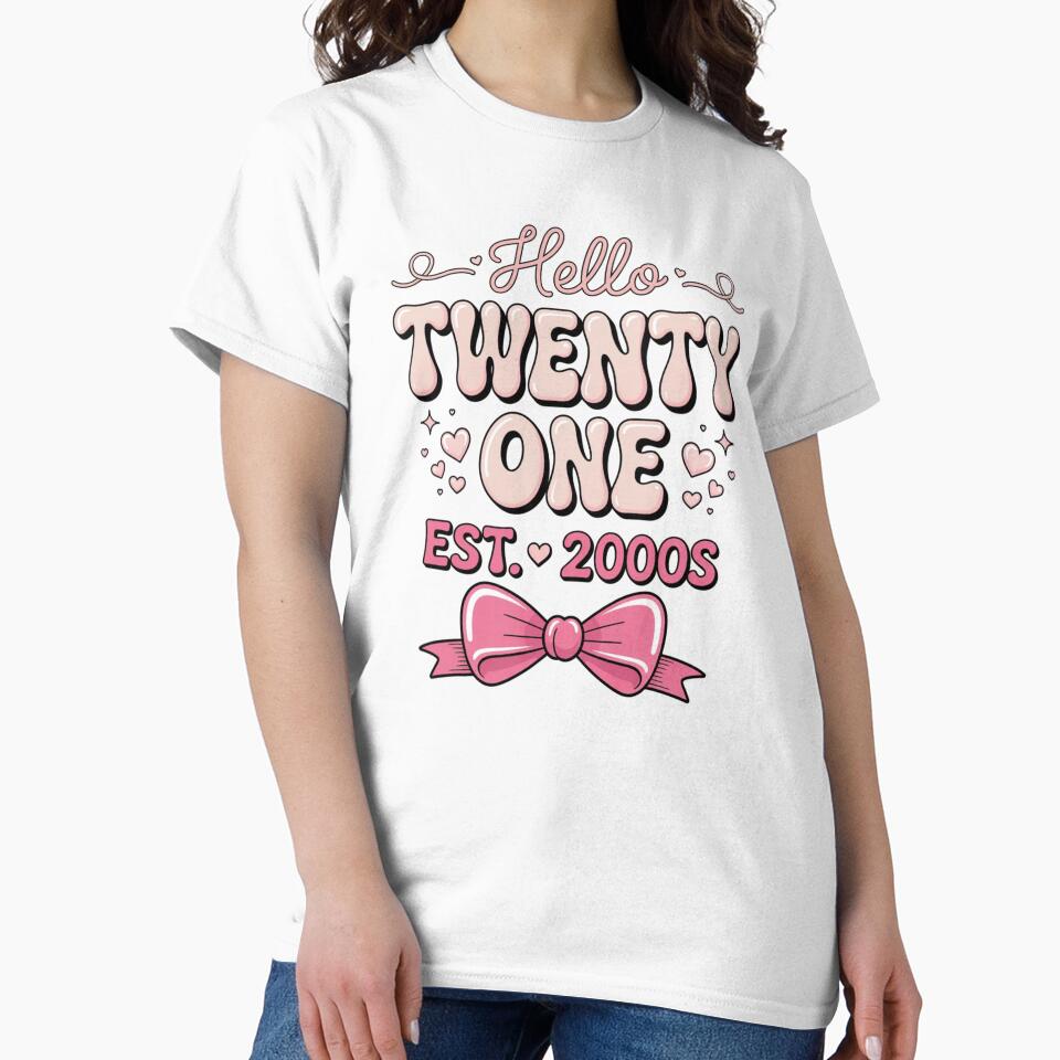Hello Twenty One Coquette Bow 21st Birthday Cute Girl 2005 by ZACK ART