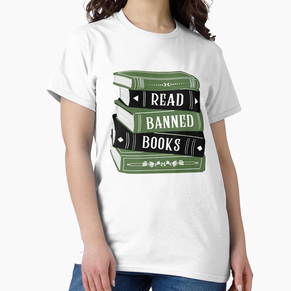 Read Banned Books Book Stack / Pile Green by Taiga-Design