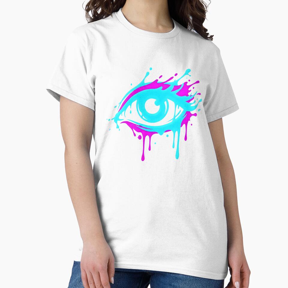 Neon Cyberpunk Melting Eye Drip Glitch Art by MarCinu Art