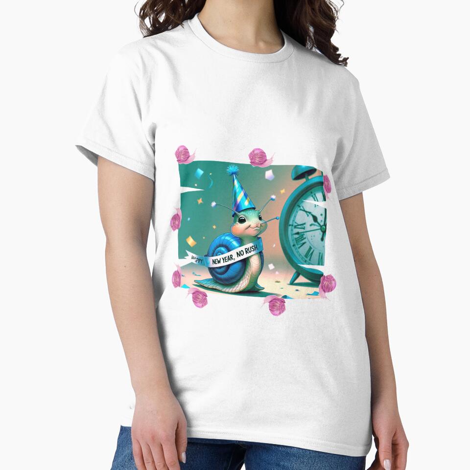 New Year No Rush funny t shirt design by SloganSauce
