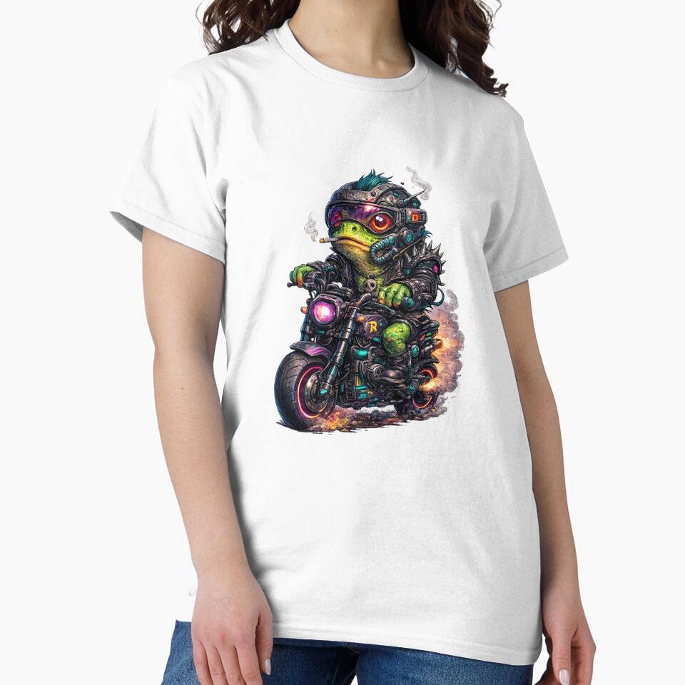 Cybernetic Frog on a futuristic motorcycle by FroggyOnly