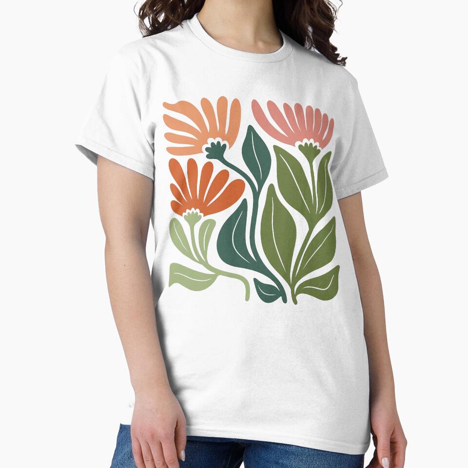 Minimal Retro Floral Folk Art Design by ArtfulWeave