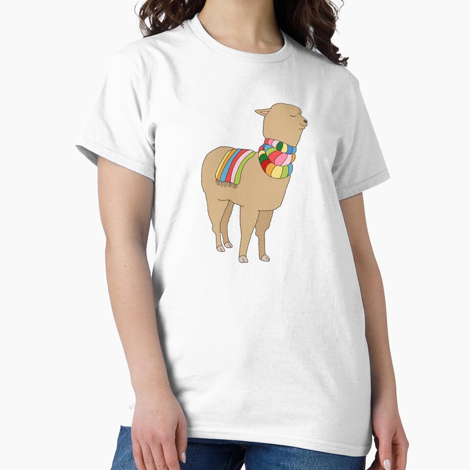 Llama with rainbow scarf by Sasa Elebea by Sabrina Brugmann
