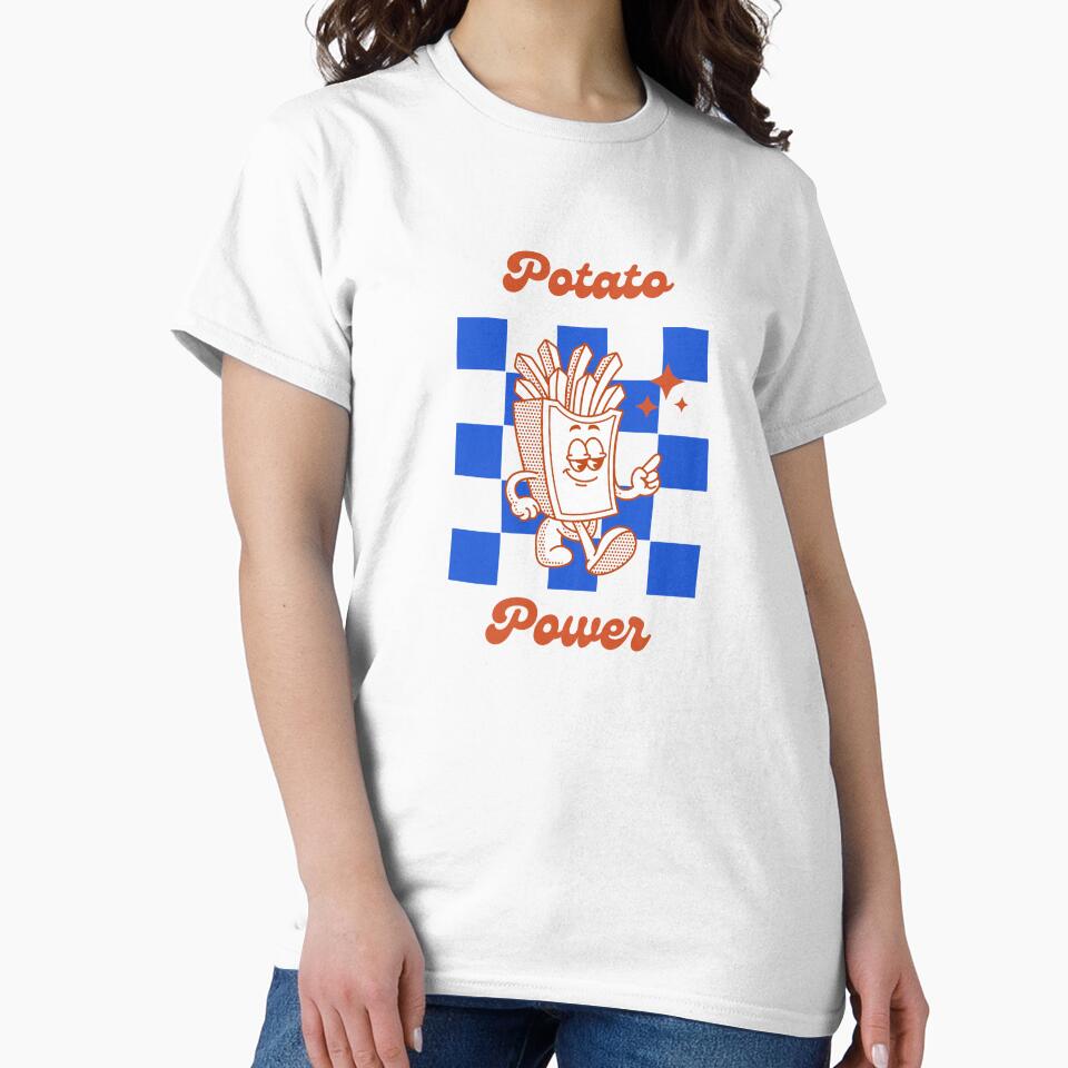 Potato Power Retro French Fries Mascot Vintage Fast Food Design by shopfindingbeni