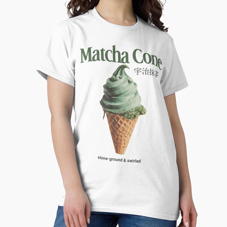 Matcha Soft Serve Ice Cream Cone Aesthetic by trajeado14