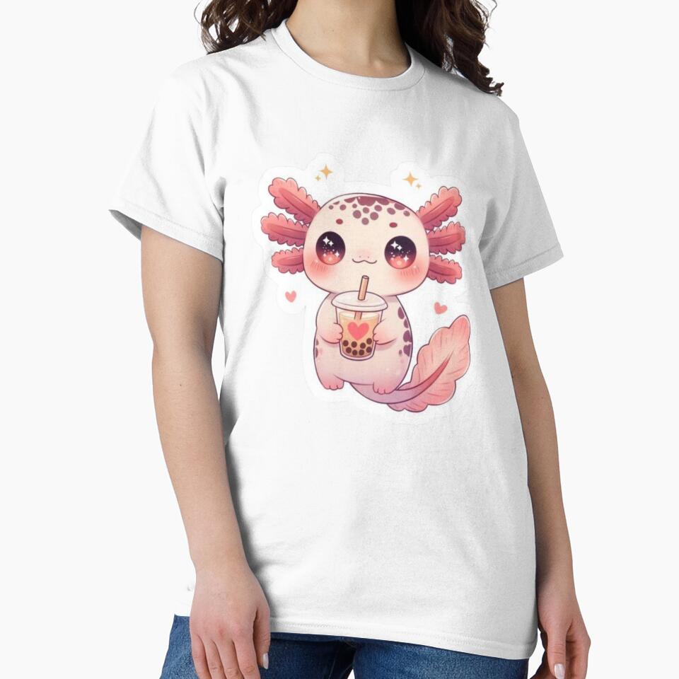 Cute Axolotl Bubble Tea Sticker | Kawaii Boba Axolotl | Adorable Bubble Tea Lover Gift by RJACreative