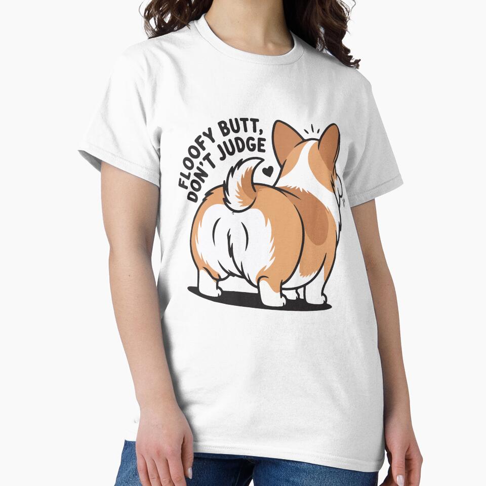 Floofy Butt Don’t Judge Corgi Humor by BrownHorse90s