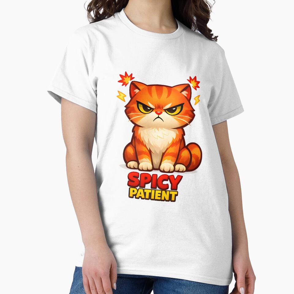 Spicy Patient – Angry Cat Funny Veterinary Illustration by Bettybee00