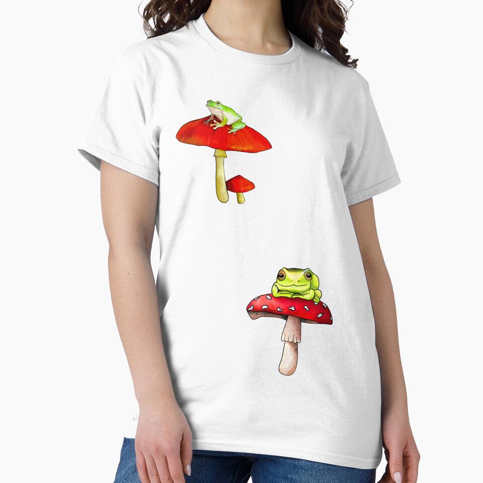 Cute Frogs on Toadstools by gildedfinches