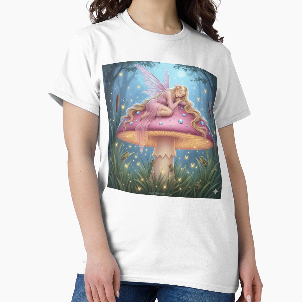 Beautiful fairy sleeping on pink mushroom by Fairy's and Dragons