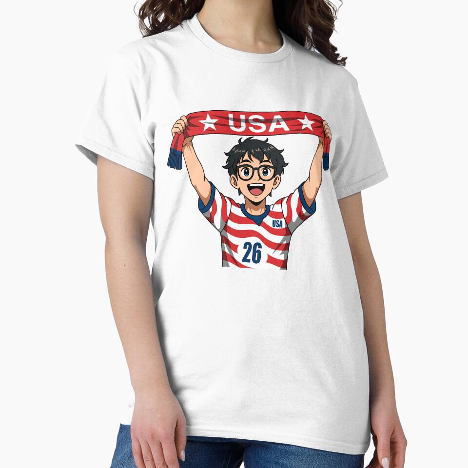 Glasses Anime Boy USA Soccer Scarf Red by Anne97s